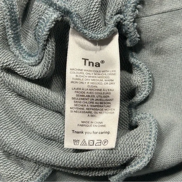 Aritzia TNA Blue Airy AF Fleece Cropped Hoodie Women’s Size Medium - Picture 7 of 10